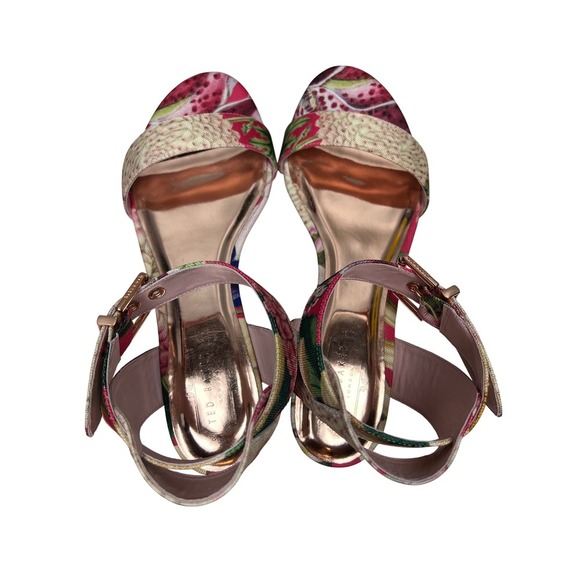 NWT Ted Baker London Leeban Sandals, Encyclopaedia Floral, Size 9 - Picture 9 of 13